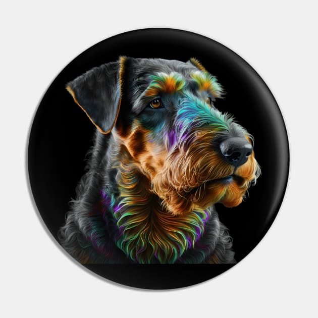 Neon Airedale Terrier Dog Pin by Sygluv