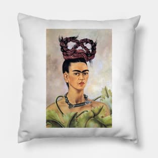 Frida Kahlo Self Portrait with Braid 1941 Art Print Mexican Painter Surrealism Magic Realism Naïve Pillow