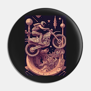 Dirt bike magical astronomical Pin