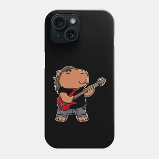 Capybara playing a Bass Guitar Phone Case