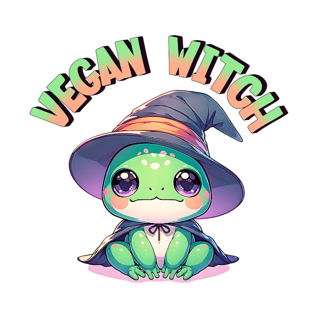 Vegan Witch Frog Cute Kawaii Animal by WitchyArty