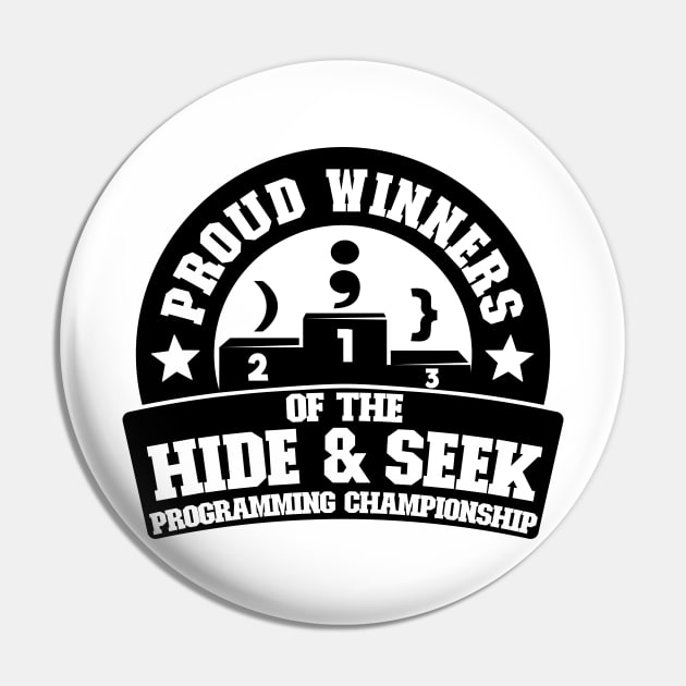 Winners Hide & Seek Programming Championship Gift Pin by Kuehni