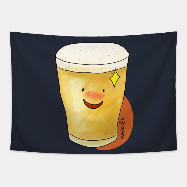 Relax with a glass of beer Tapestry by Snacks At 3