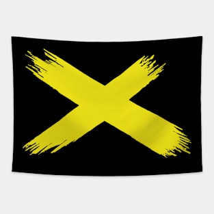 X yellow Tapestry