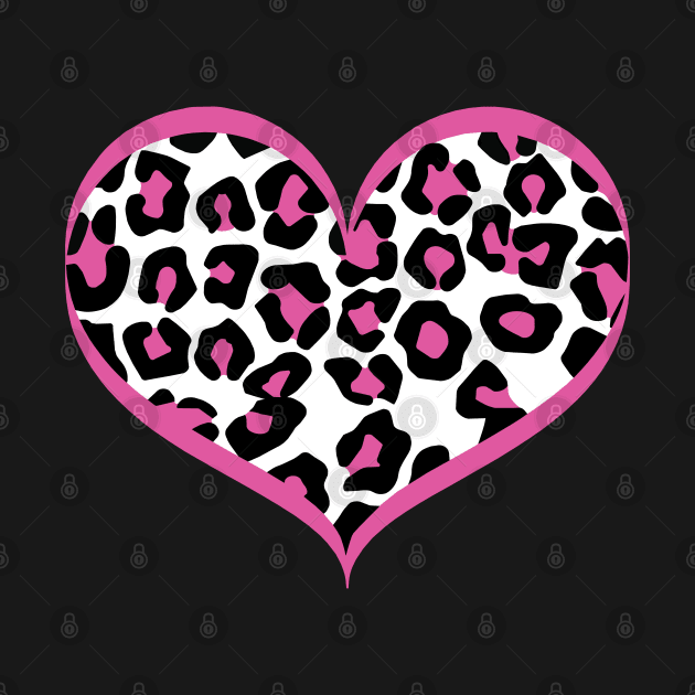 Wild Heart Leopard Print in Pink and Black by CBV