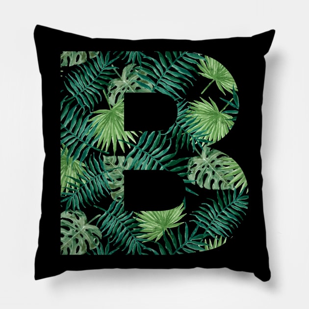 B letter - palm leaves Pillow by hedehede