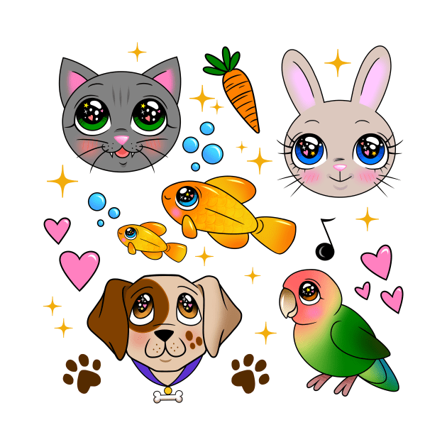 Sparkly Eyed Pets by Fizzy Vee