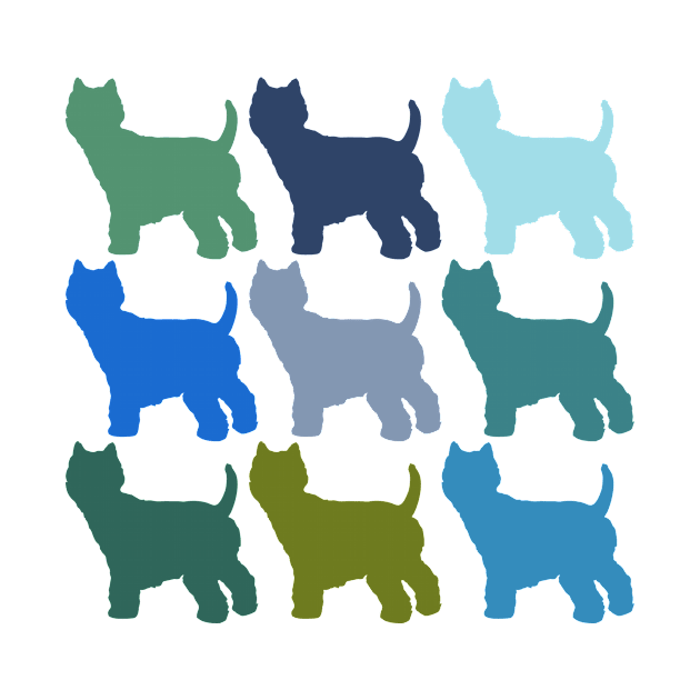 Westie Dogs in Rainbow Colors by Bridgett3602