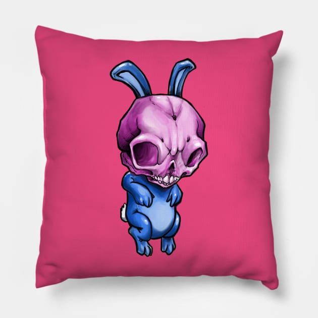 Skullbunny Pillow by Sir Sasquatch Arts