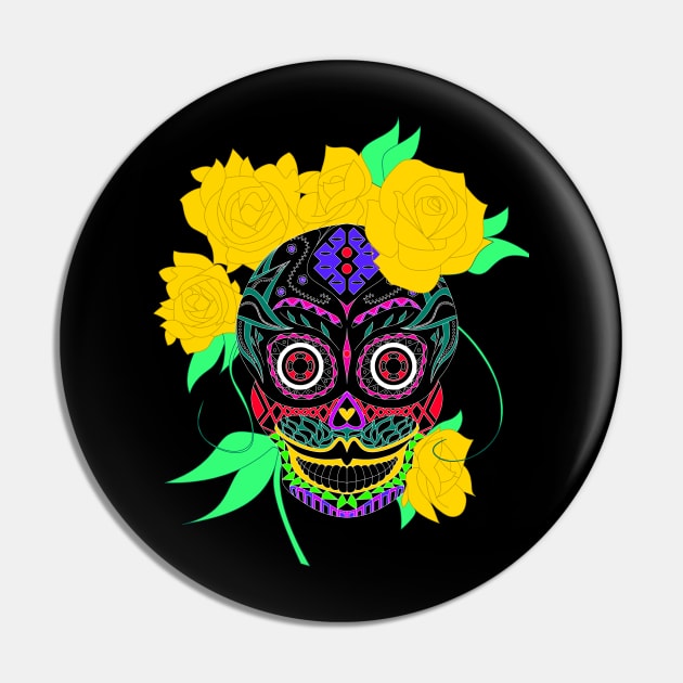 black catrina in floral tropical pattern in skeleton art ecopop Pin by jorge_lebeau