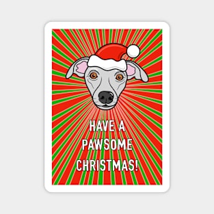 Whippet Dog Christmas Greeting Magnet