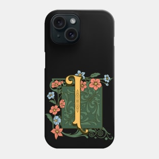 Art Nouveau Letter I, Ornamental Letter I, Art Deco Phone Case