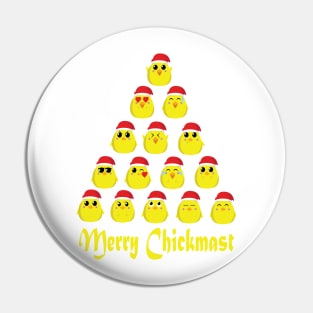 Merry Chickmast Tree Pin