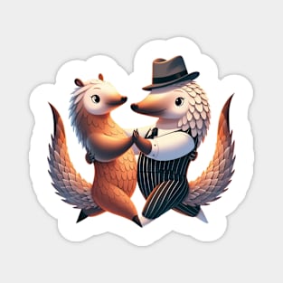 Cute Couple Pangolins Dancing Tango Pango-Tango Magnet