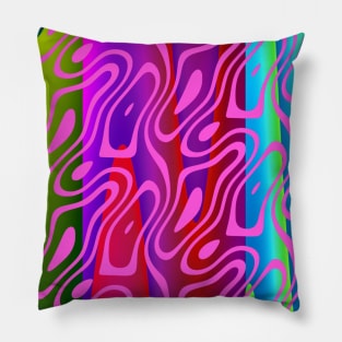 Silhouette Circle Abstract Ripple Pink Green Red Blue Teal Pillow