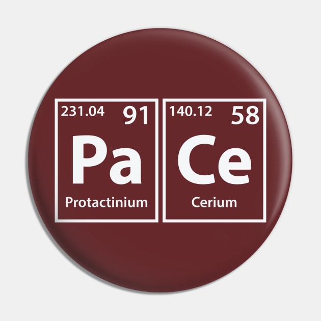 Pace (Pa-Ce) Periodic Elements Spelling Pin by cerebrands