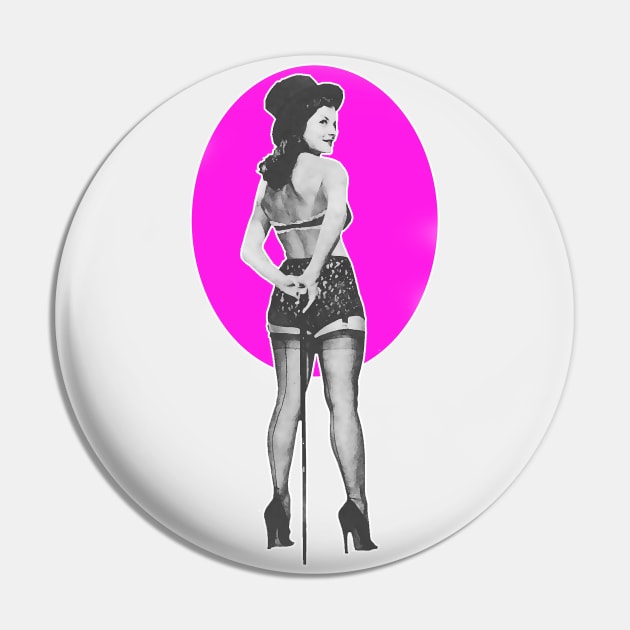 Girl in top hat and cane in Show Pin by Marccelus