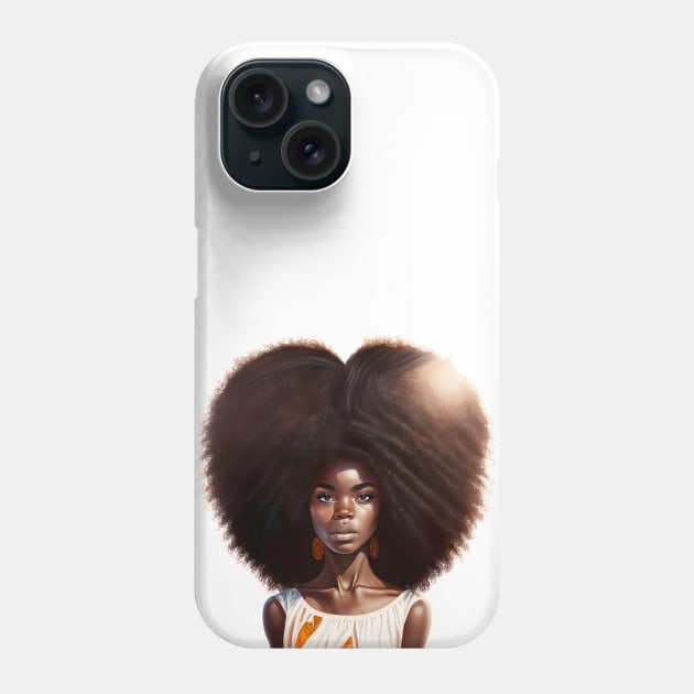 [AI Art] African sunset woman with big hair Phone Case by Sissely