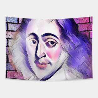 Baruch Spinoza Pink Portrait | Baruch Spinoza Artwork 7 Tapestry