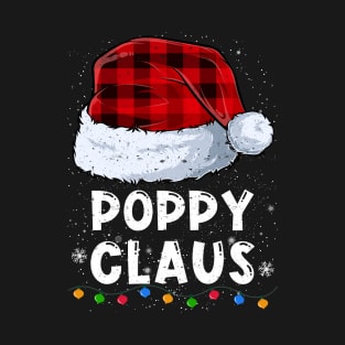 Poppy Claus Red Plaid Christmas Santa Family Matching Pajama T-Shirt