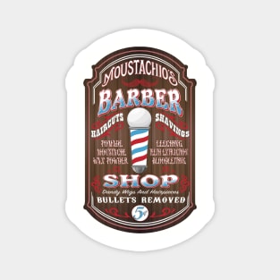 Moustachio's Barber Shop Sign Magnet