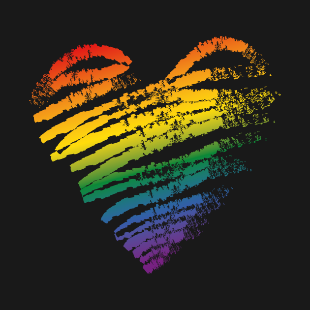 Disover LGBT Gay Lesbian Pride Month Heart Flag - Pride - T-Shirt