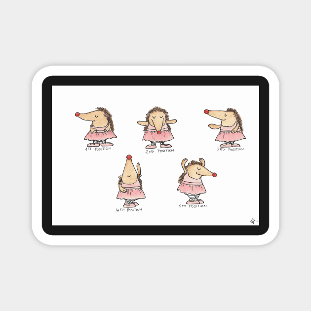 Ballet Positions Hedgehogs Magnet by nicolejanes