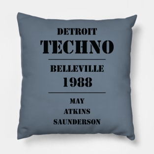 Detroit Techno Belleville 1988 Pillow