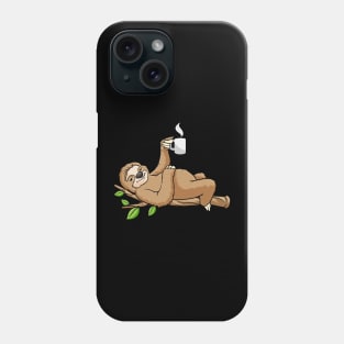 Beautiful sloth is drinking a cup coffee Phone Case