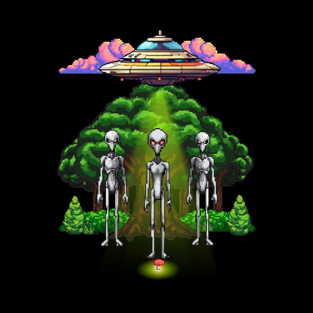 Pixel Aliens Find Mushroom by Trip Tank