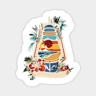 Palm Trees and Waves design Magnet