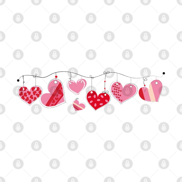 Hanging doodle hearts by GULSENGUNEL