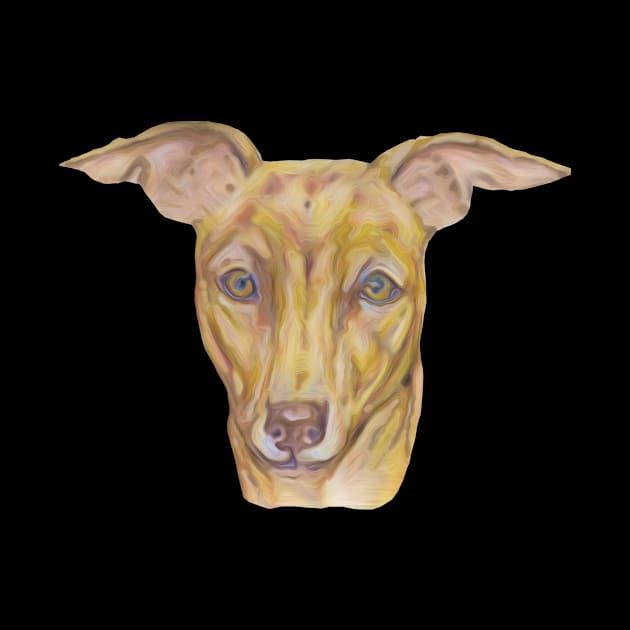 Cute Yellow Greyhound Dog by candimoonart