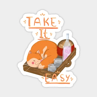 Take It Easy Kitty Magnet