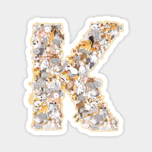 cat letter K(the cat forms the letter K) Magnet