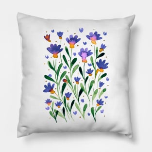 Forget me not flowers - violet Pillow