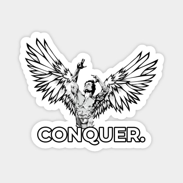 Zyzz Conquer Motivational Gym Weighlifting Bodybuilding Design Magnet by TheMemeCrafts