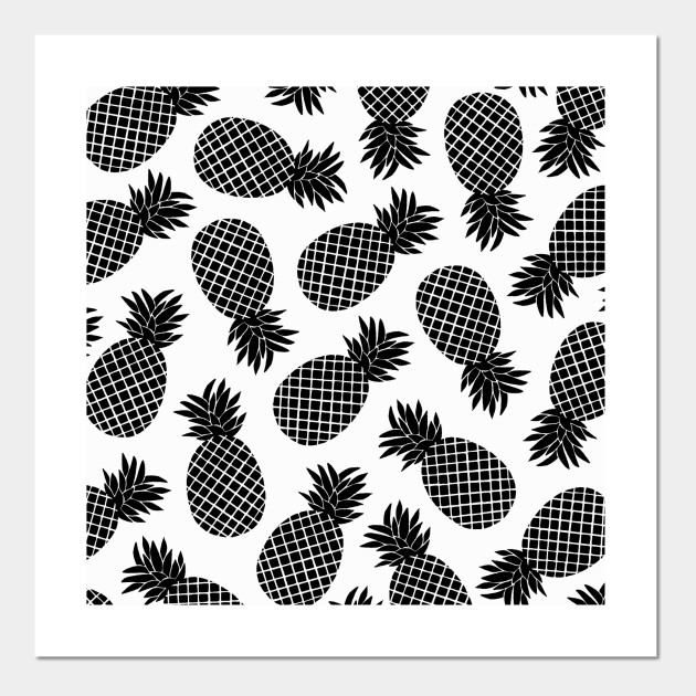 Pineapple In Black Pineapple Pattern Posters And Art Prints Teepublic Uk