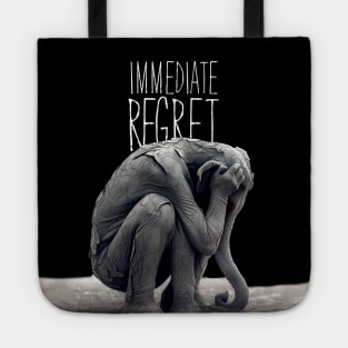 The Republican Party: Immediate Regret on a dark (Knocked Out) background Tote