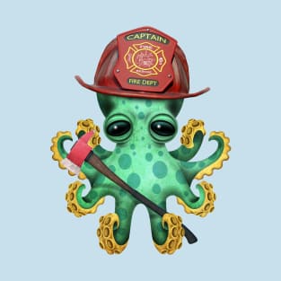 Cute Baby Octopus Firefighter T-Shirt