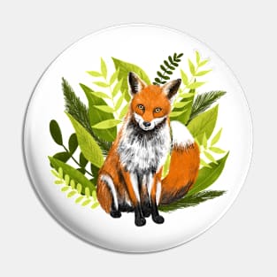 Fox Among the Leaves Pin