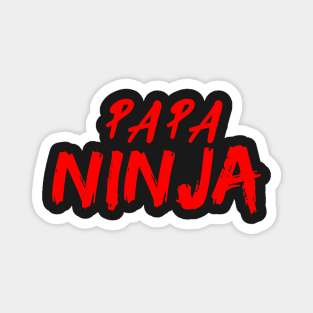 Red and Black Papa Ninja Text Magnet