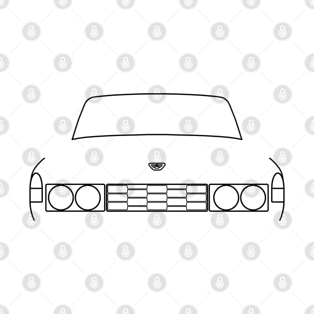Rover P6 classic car outline graphic (black) by soitwouldseem