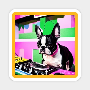 Dog DJ Pop Art Magnet