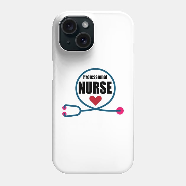 Stethoscope Professional Nursing black and white design for Nurse and nursing Students Phone Case by ArtoBagsPlus