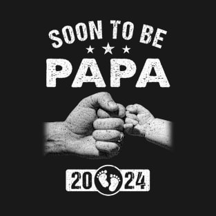 Soon To Be Papa Est 2024 Fathers Day First Time New Papa T-Shirt