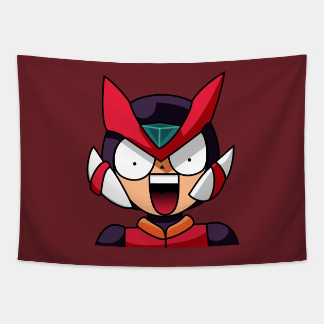 Mega Man Zero Manga Face Tapestry by turpinator