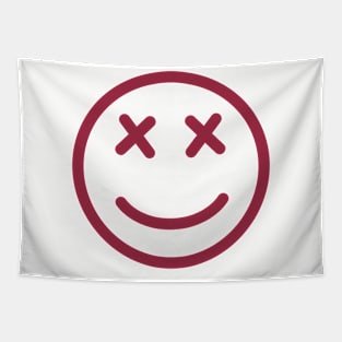 Pink Smiley Face With X’s For Eyes Tapestry