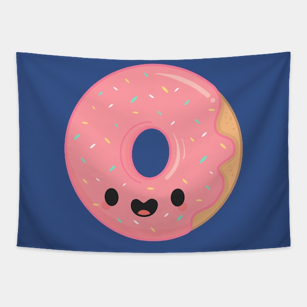 Cute Pink Kawaii Donut Tapestry by Neverworldian