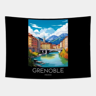 A Pop Art Travel Print of Grenoble - France Tapestry